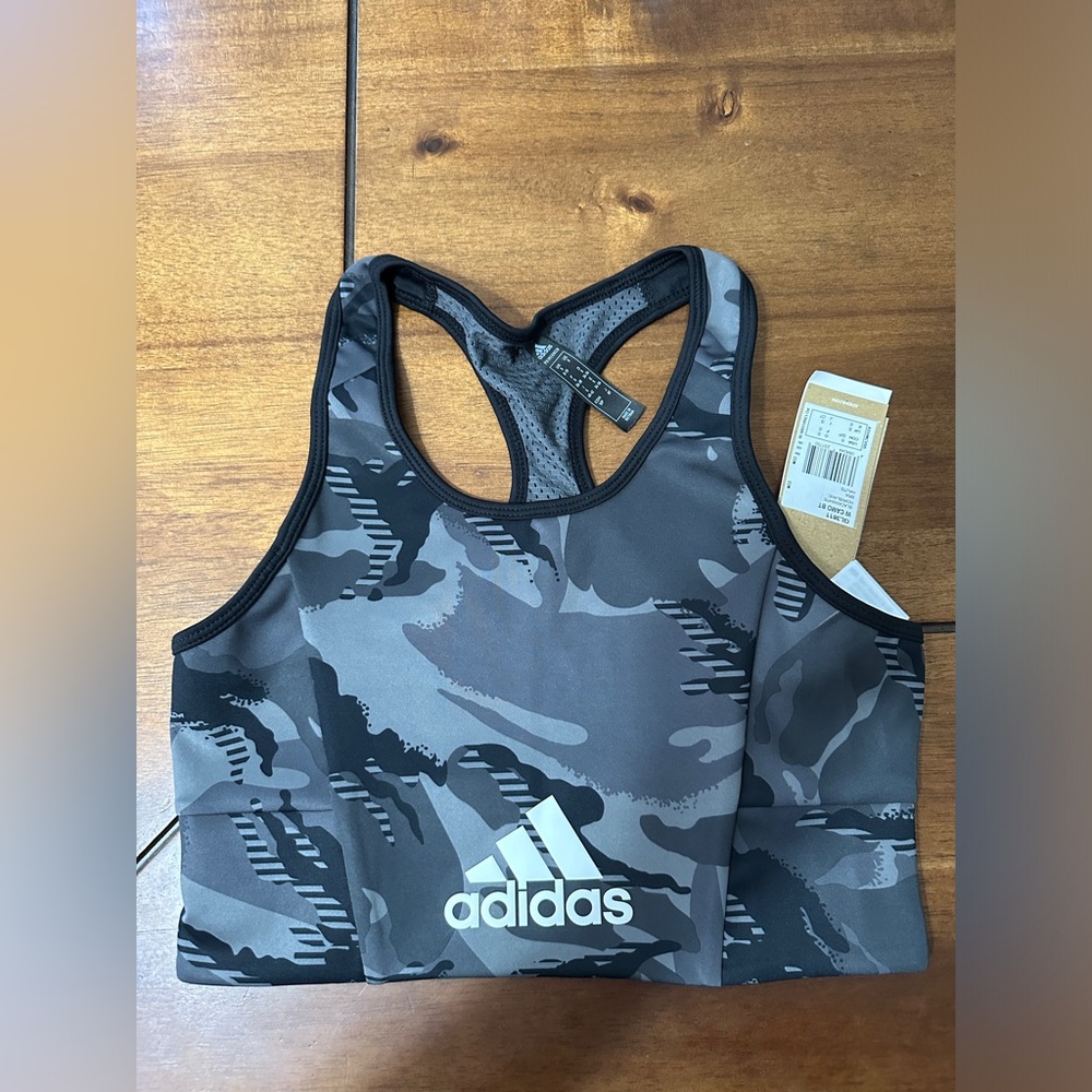 NWT Adidas Gray Camouflage Aeroready Tank Size S